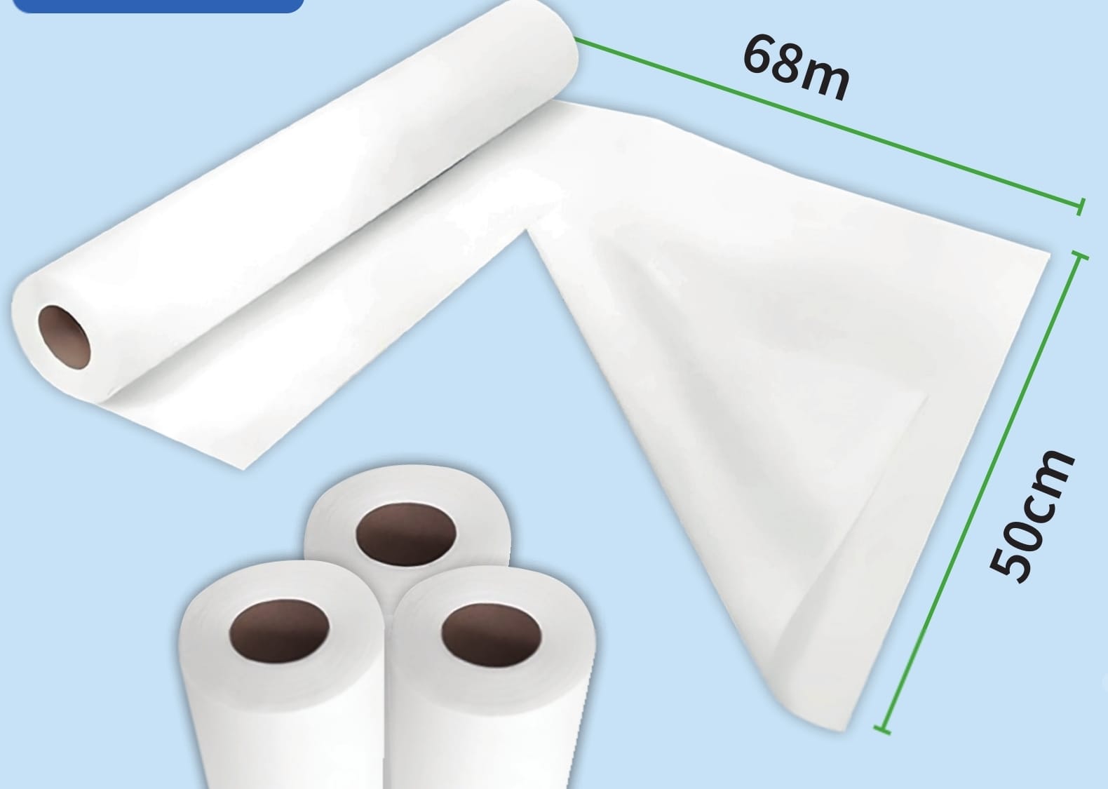 Medical Waterproof Bed Roll 68cmx50m